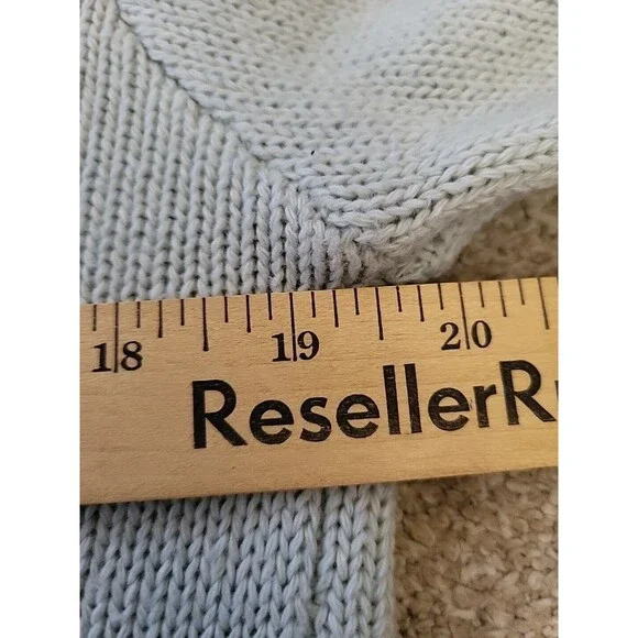 Womens Crewneck Sweater Medium Blue Embroidered Floral Cottage Core Granny Boho - Picture 7 of 10